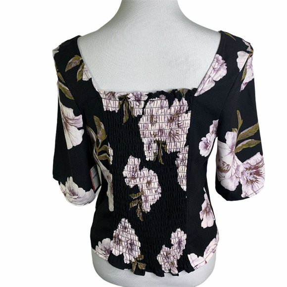 Free Press Floral Square Neck Elastic Back Top - Picture 7 of 9